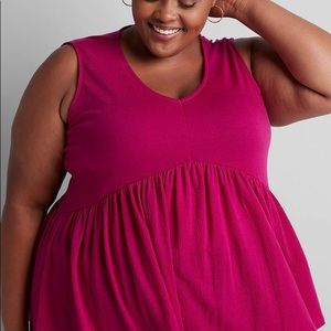 NWT Lane Bryant Babydoll Swing Top Size 14/16